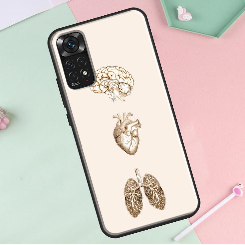 Medical Human Organs Heart Art For Redmi Note 12 Pro Plus Cover For Redmi Note 10 8 9 11 Pro 12S 11S 10S 9S 9C 10C 12C Case