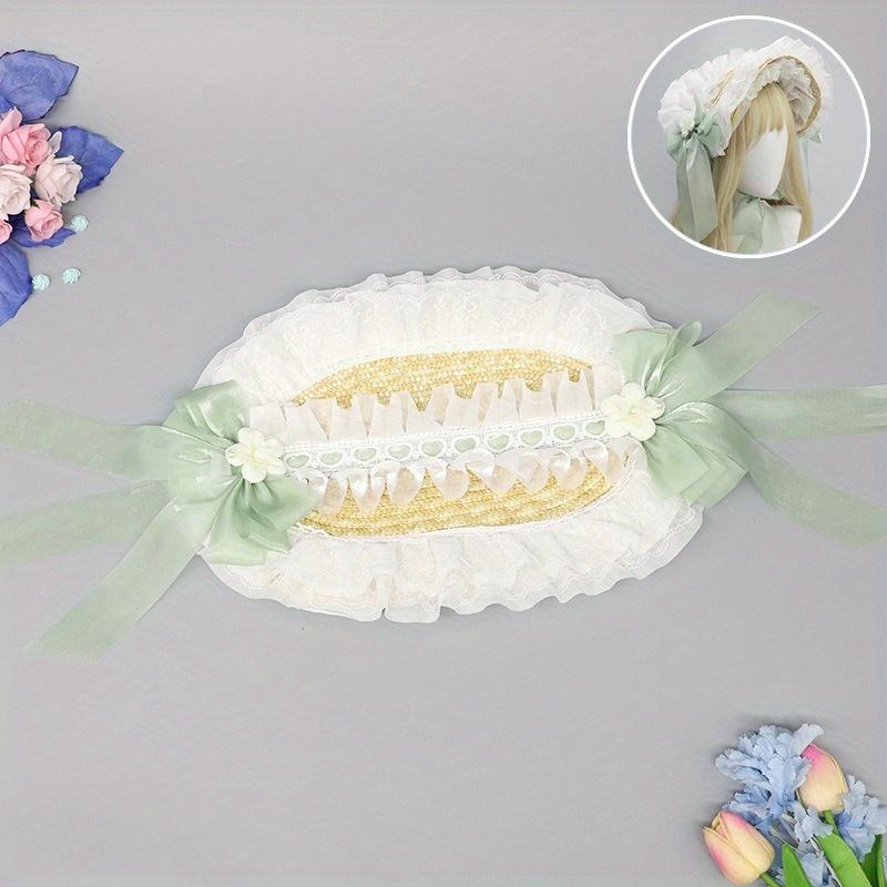Hua Ling Handmade | Lolita Bonnet Straw Hat - Multi-color BNT Original Design, Rustic Lolita Style for Women