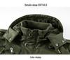 Men's Hooded Military-Style Washed Cotton Jacket with Velvet Lining