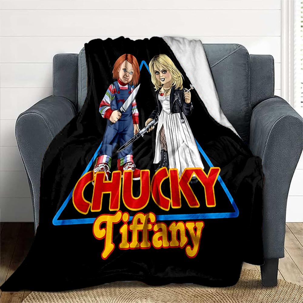 1pc Chucky Tiffany Outdoor Blanket Lightweight Flannel, All-Season Use for Sofa, Bed, Travel, Camping, Living Room, Office, Couch101