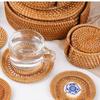 Autumn Rattan Woven Coaster Tea Set Accessories Thermal Insulation Mat Bowl Mat Dining Table Mat
