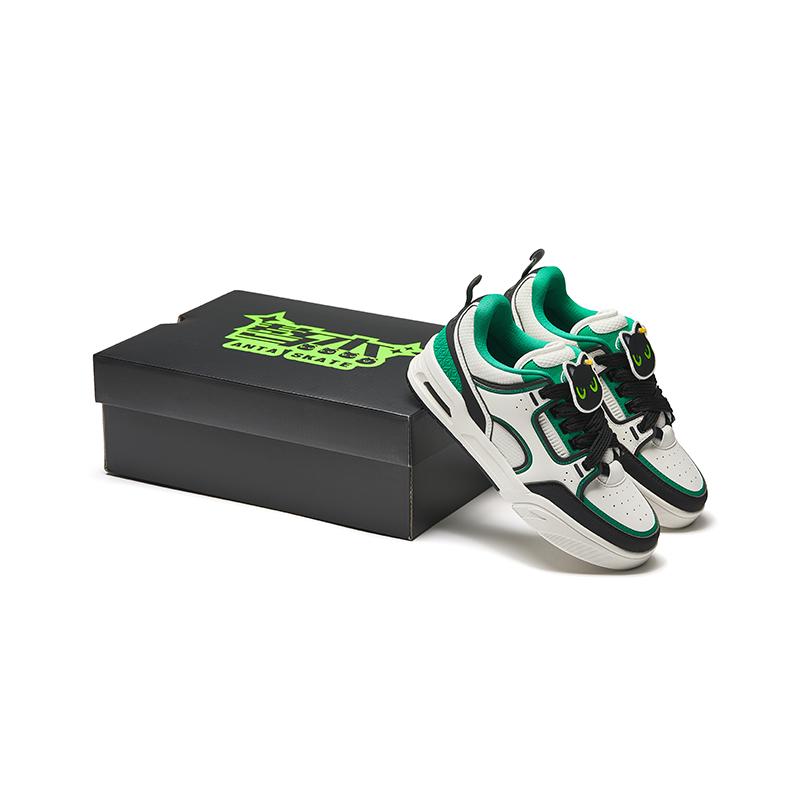 Anta Life Series Classic Versatile Four Year Special Edition Durable Breathable Low Top Skate Shoes Men sneaker White Black Green 112538041R-1