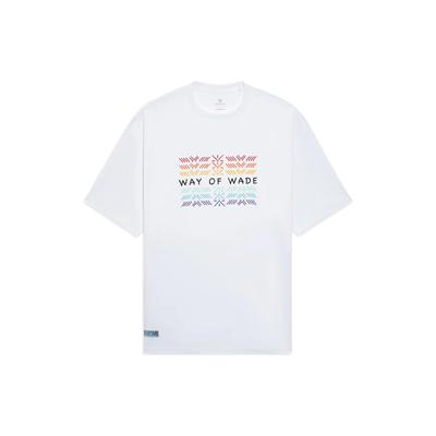 Wade Series Alphabet Print Logo Crew Neck Short Sleeve T-Shirt Unisex Tops White AHSS431-2