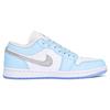 Jordan Air Jordan 1 Slip Resistant Abrasion Resistant Low Top Vintage Basketball Shoes Unisex Blue Silver DC0774-105(Team1083-)