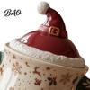 Festive Desktop Ornament Christmas Themed Storage Jar with Airtight Lid, Decorative Gingerbread Man Kitchen Countertop Decoration Cookie Canister,