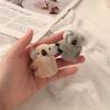 3D Plush Koala Hair Clip - Cute Cartoon Fur Bangs Claw Clip for Women