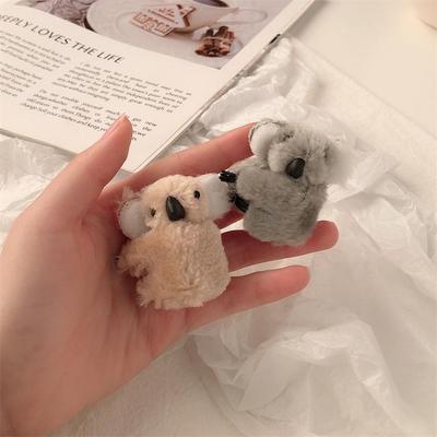 3D Plush Koala Hair Clip - Cute Cartoon Fur Bangs Claw Clip for Women