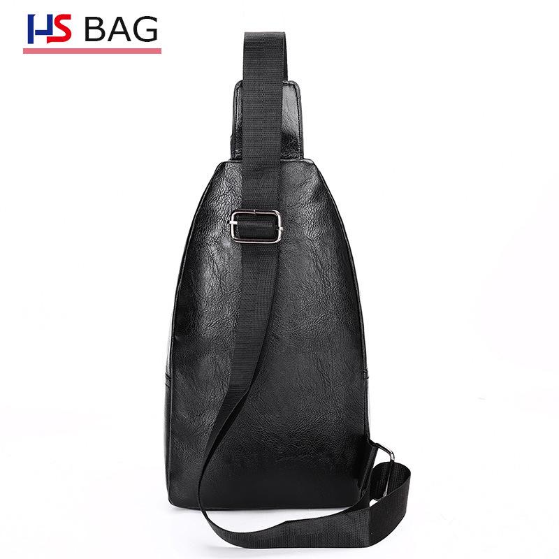 Men's New Style PU Leather Chest Bag – Soft Material, Single Shoulder Business Pack for Outdoor Travel & Hiking