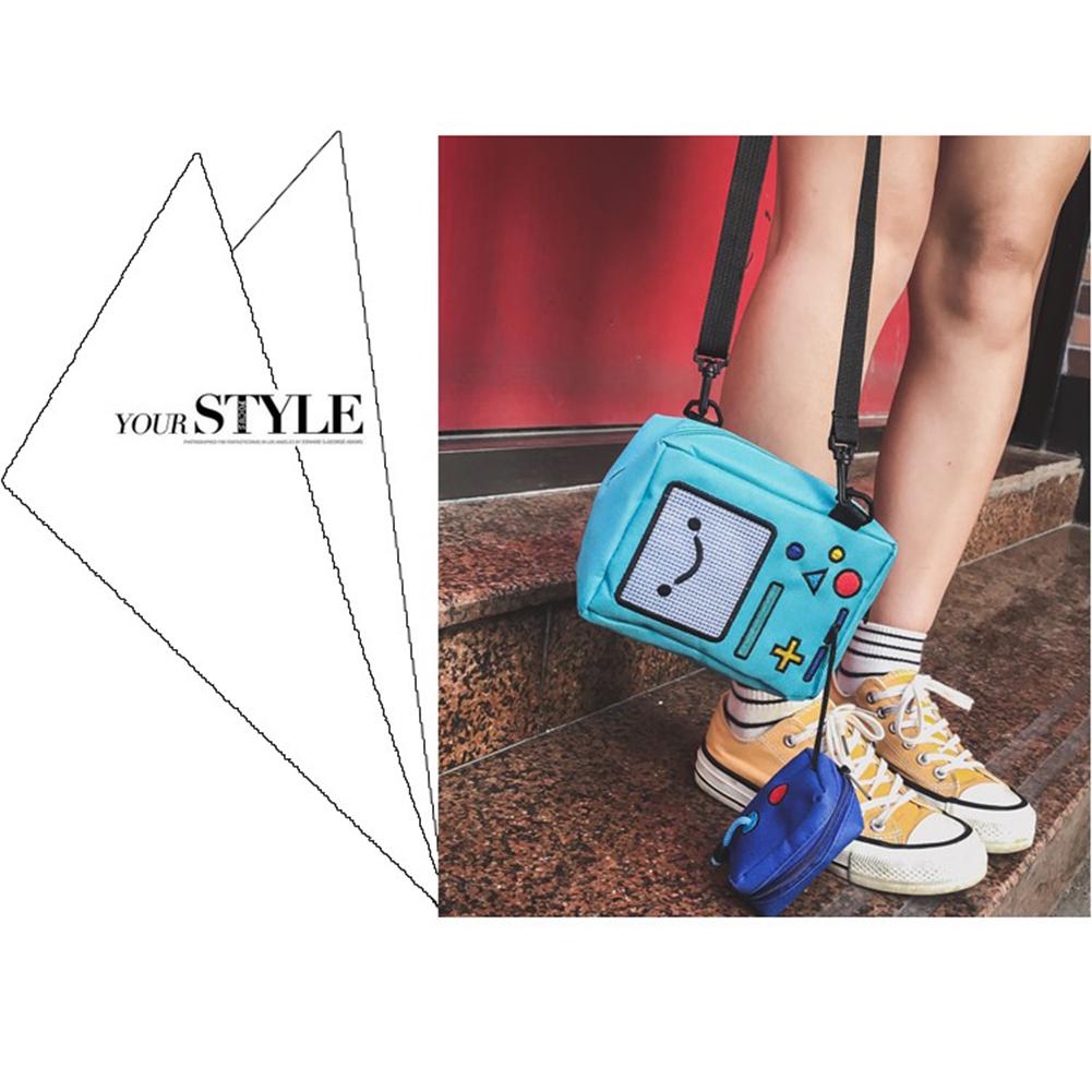 

Fashion Women Mini Shoulder Bag Canvas Cartoon Robot Crossbody Bags Purse QDE