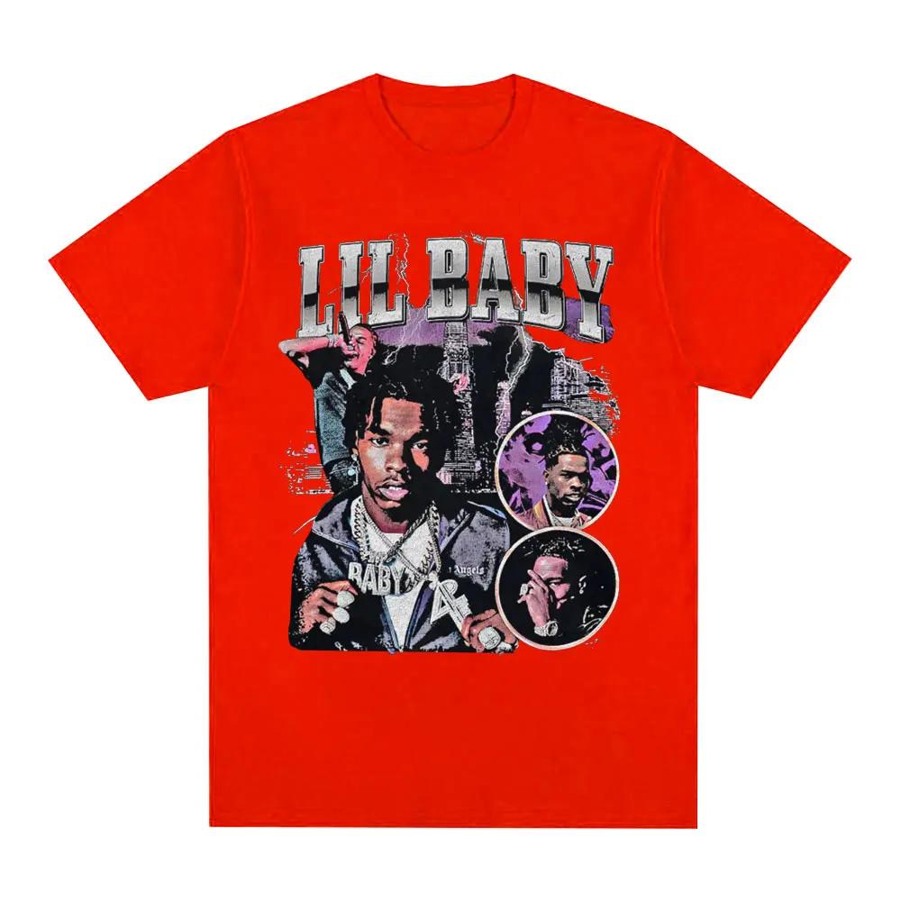 Hip Hop Rapper Lil Baby T-shirt Vintage Graphic Print Oversized T-shirts Fashion Aesthetic Short Sleeve T Shirts Streetwear Unisex