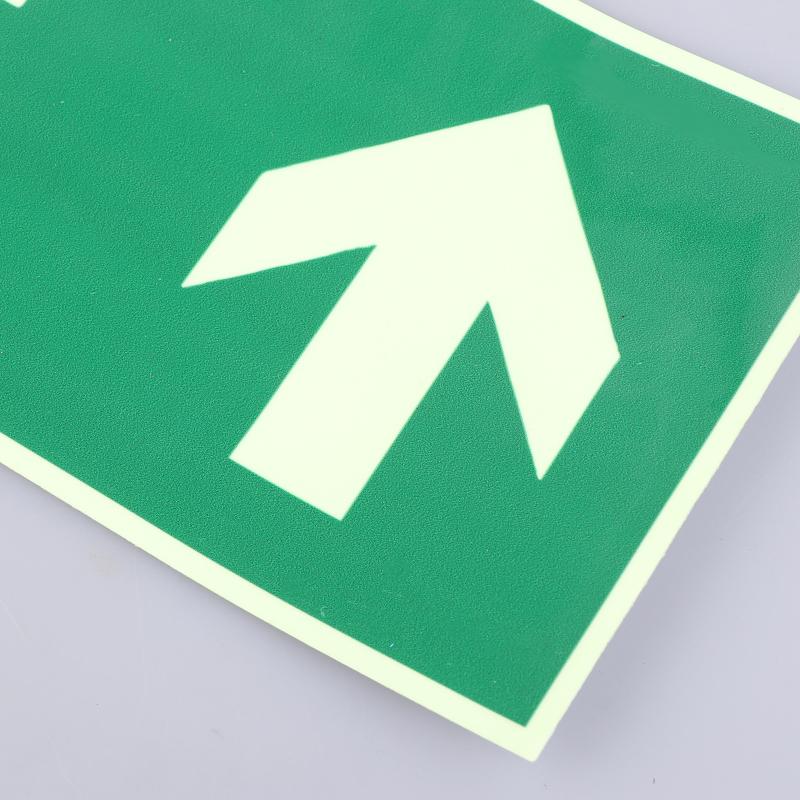 1 Luminous Exit Sign - Emergency Evacuation Safety Wall Decal, Photoluminescent Fire Evacuation Indicator With Green Border