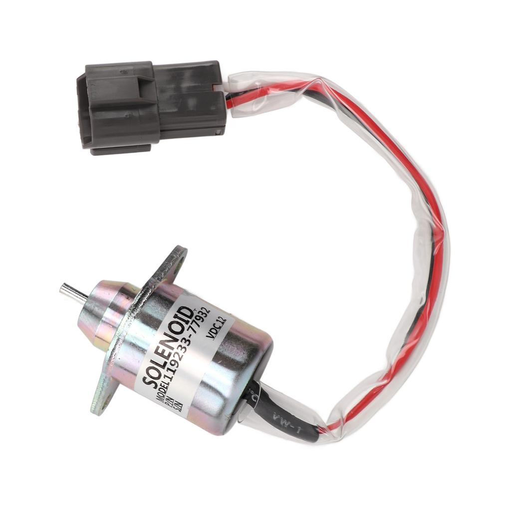 Elettrovalvola di arresto carburante Metallo 3 Terminali 12V 119233‑77932 Sostituzione per John Deere