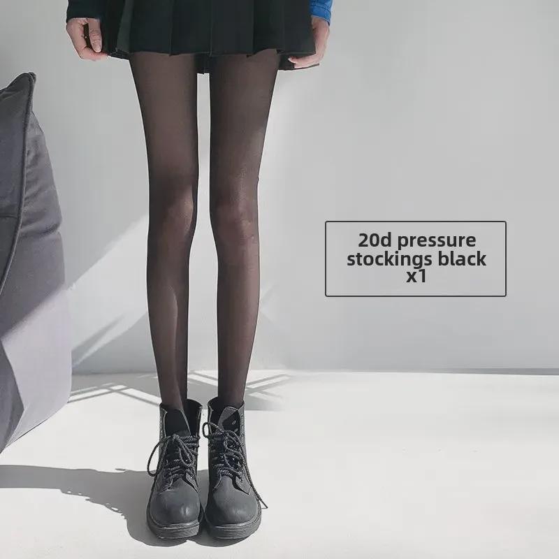 Slimming Black JK Stockings: Anti-Snag, Thin, Ideal for Female Students, Perfect for Spring & Summer.