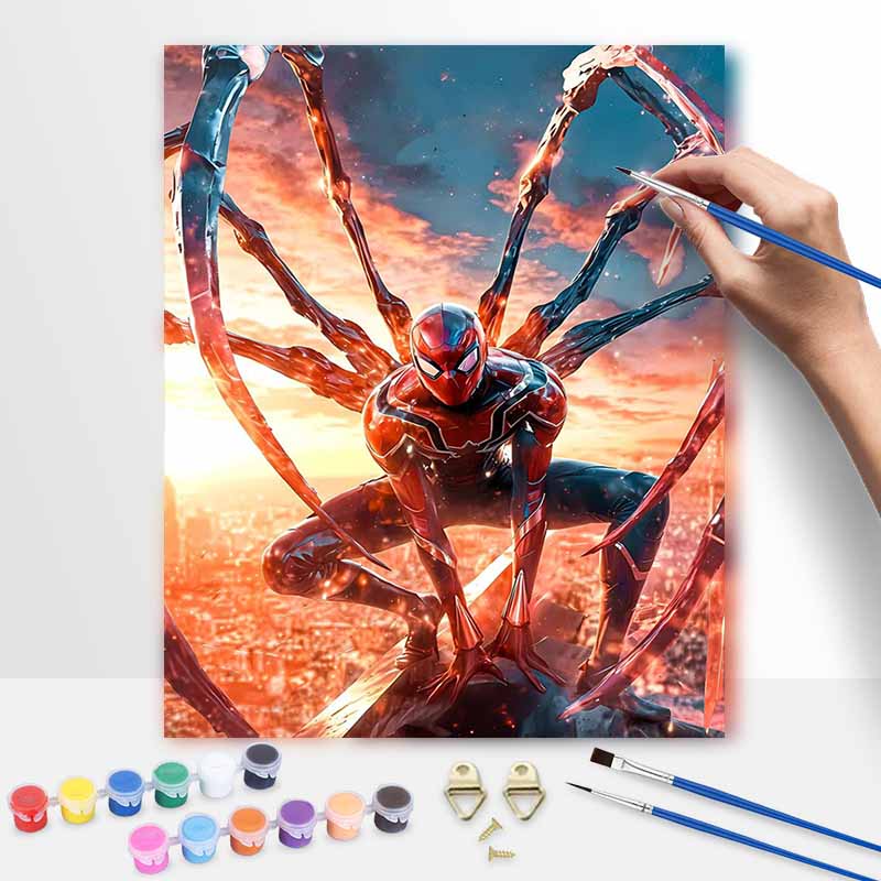 Disney Oil Painting DIY Digital Painting SpiderMan Superhero HandPainted Wall Art for Living Room and Entryway Decor.