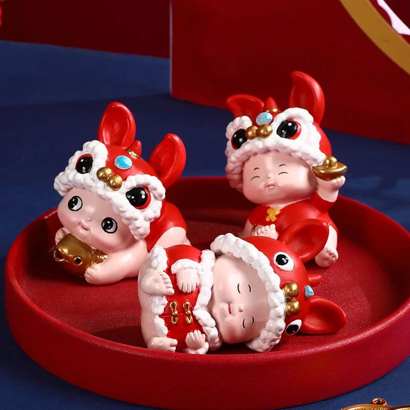 Caitu Baby Mascot Creative Resin Crafts Decorative Ornaments New Year Gift Opening Home Gift