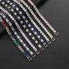 Colorful Zircon Tennis Bracelet Bangle for Women Luxury Silver Color 4mm Rainbow Crystal Hand Chain Jewelry Friend Gifts H027-M