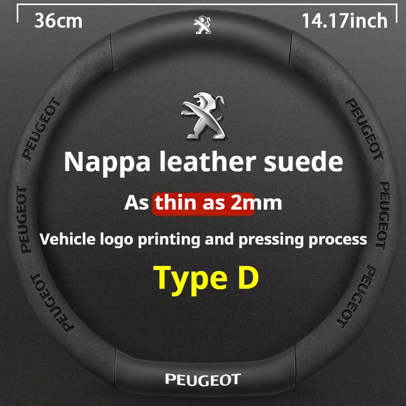 Peugeot GT-Line 206 207 208 307 308 406 407 408 508 607 2008 3008 4008 5008 RCZ Rifter GT İçin Deri Araba Direksiyon Simidi Kılıfı