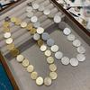 Simple Niche Diameter 18 Natural Shell Disc Necklace Women, Vacation Beach Wind Versatile Collarbone Chain Accessories