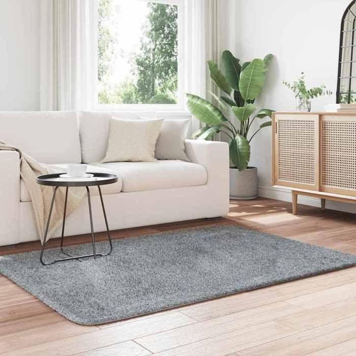 VidaXL Tapis shaggy à poils longs gris argenté 120x170 cm polyester, tapis, tapis de chambre, tapis moderne, tapis de salon, 4102828