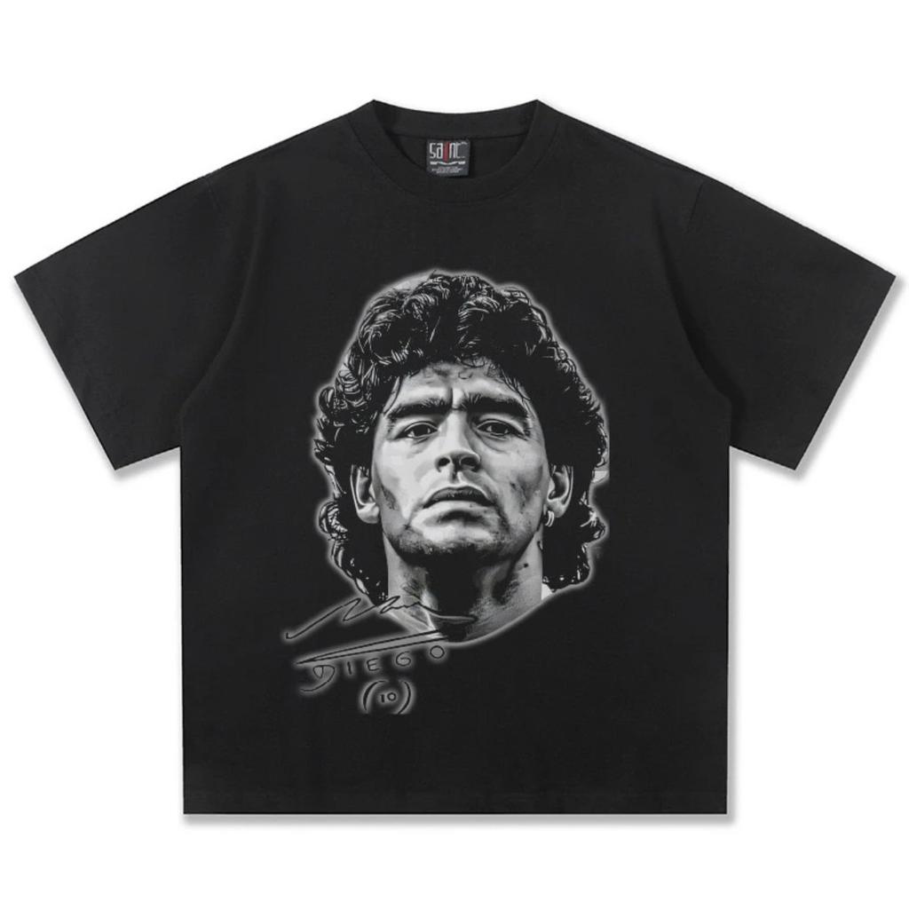 Legend Football Star Maradona Poster Graphic Print Short Sleeve T-Shirt Men Women Loose Casual Oversized Cotton Top Summer New Tee