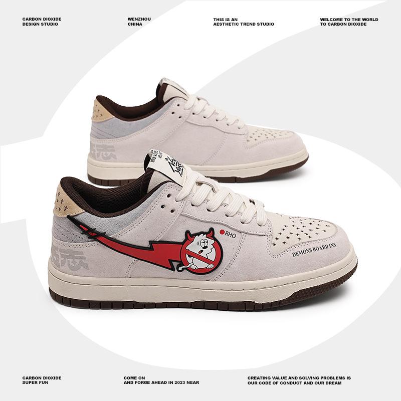 

Кеды «маленький дьявол» 2025 лето новый нишевый дизайн мужская обувь спортивная и повседневная обувь универсальная парная обувь для скейтбординга Female code 36 серый