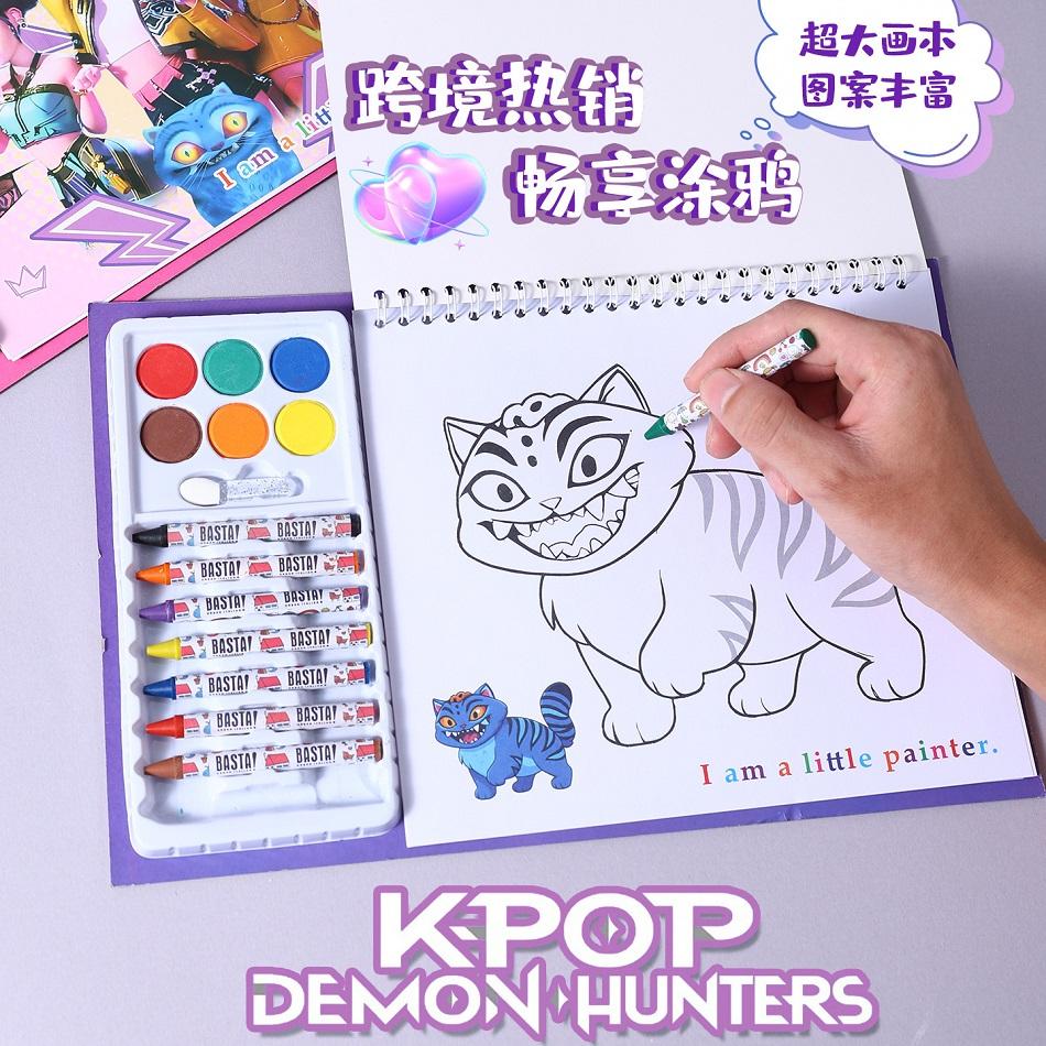 Cacciatori di Demoni Kpop Pittura di Tracciamento Anime Cartone Animato Disegno a Linee Schizzo per Bambini Libro da Colorare Regali per le Feste dei Bambini