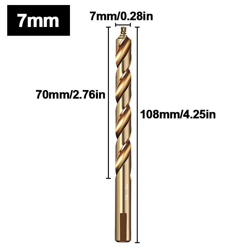 Cobalt Step Drill Bit M35 High Speed Steel Straight Shank 3-13mm HSS Twist Bit for Metal Stainless Steel Iron Drilling