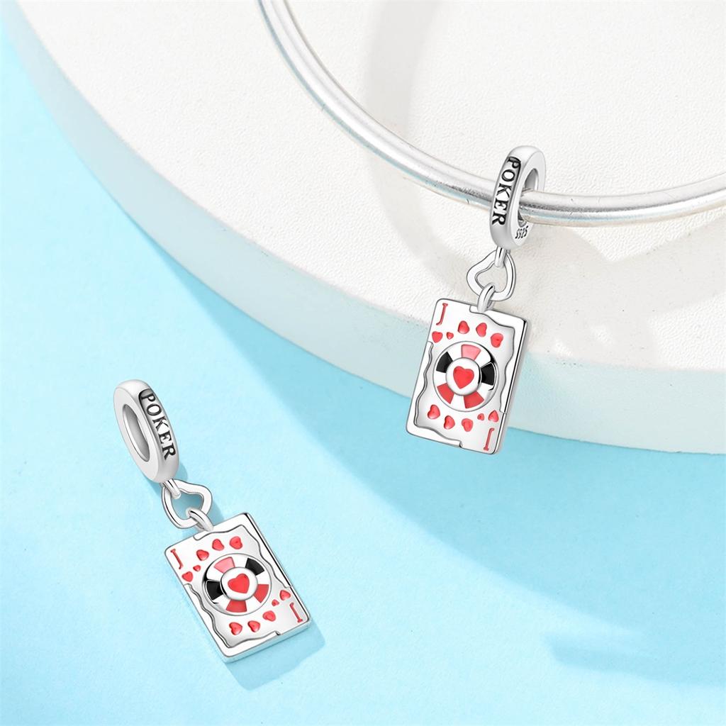 Poker Series Copper Hearts, Spades, Clown K J A 10 Charms Beads Fit 3Mm Original Bracelets Diy Jewelry Birthday Gift