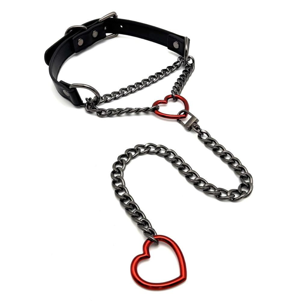 Love Collar Necklace Men's and Women's Flirting Chain Heart Lock Pendant Neck Strap Clavicle Chain