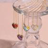 Birthstone Heart Necklace Birth Stone and Flower Pendant Necklace Jan to Dec