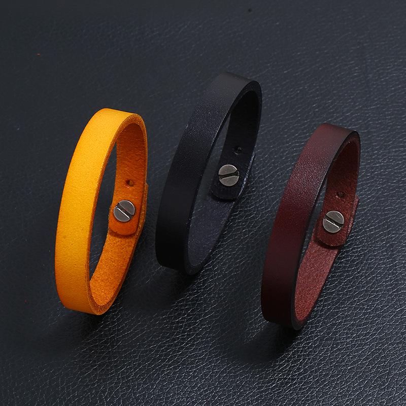 Retro Ethnischer Stil Handgefertigt Echtes Leder Armband Rindsleder Armband Herren Internetberühmt Personalisiert Vielseitig Luxus Schmuck