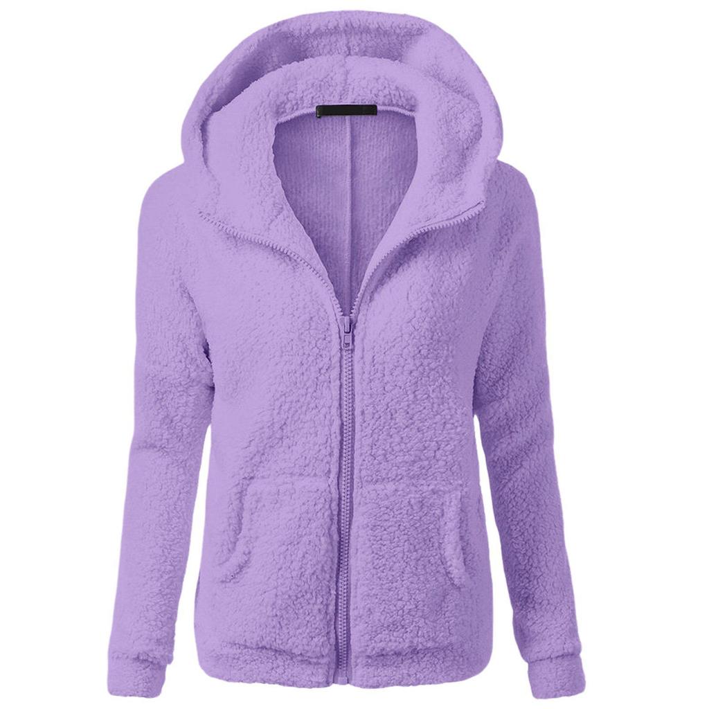 2025 Damen Herbst/Winter Kapuzen-Plüsch-Sweatshirt mit Reißverschluss