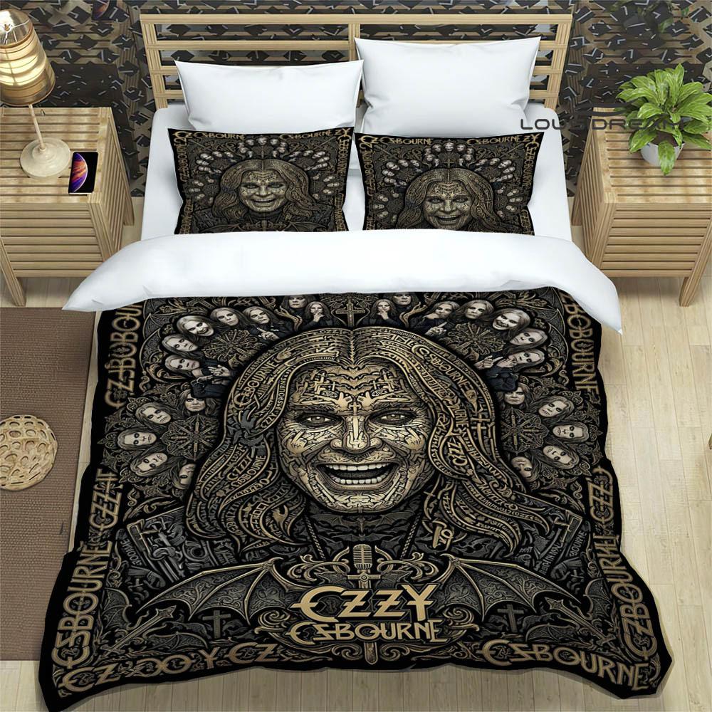 Set Biancheria da Letto Stampati Ozzy Osbourne squisito set di biancheria da letto copripiumino set piumone set biancheria da letto lusso regalo di compleanno