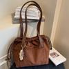 Autumn New Large-capacity Shoulder Bag Lazy Commuter Bag Women's Simple Hand-tote Bag Drawstring Drawstring Bag