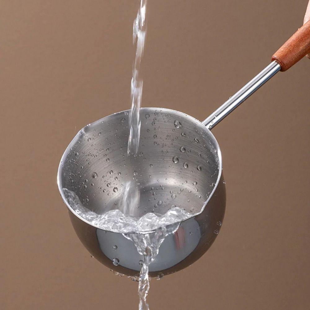 Stainless Steel Oil Splashing Small Pot Thickened Hot Oil Pan Oil Pouring Spoon  Milk