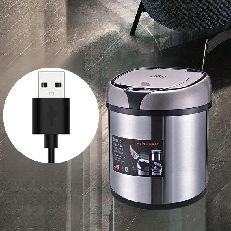 Automatic Sensor Trash Can Luxury Stainless Steel Trash Cans Large Capacity Kitchen Litter Bins Smart Bathroom Dustbin with Lid