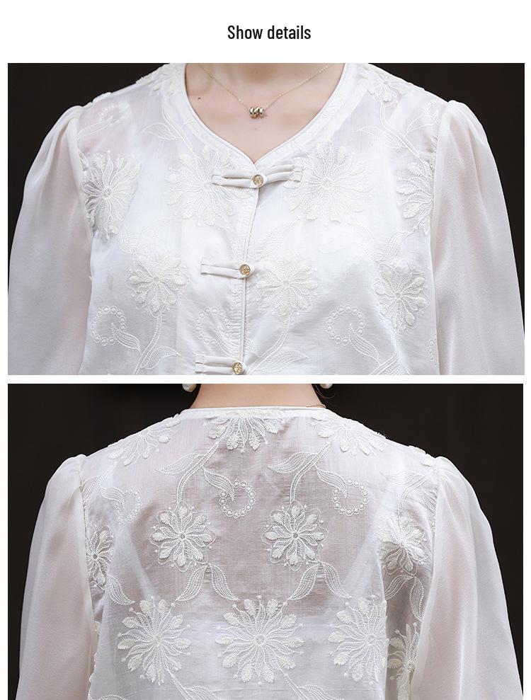 2025 Spring/Autumn Women's Retro Embroidered Short Jacket: Lightweight, Sun-Protection