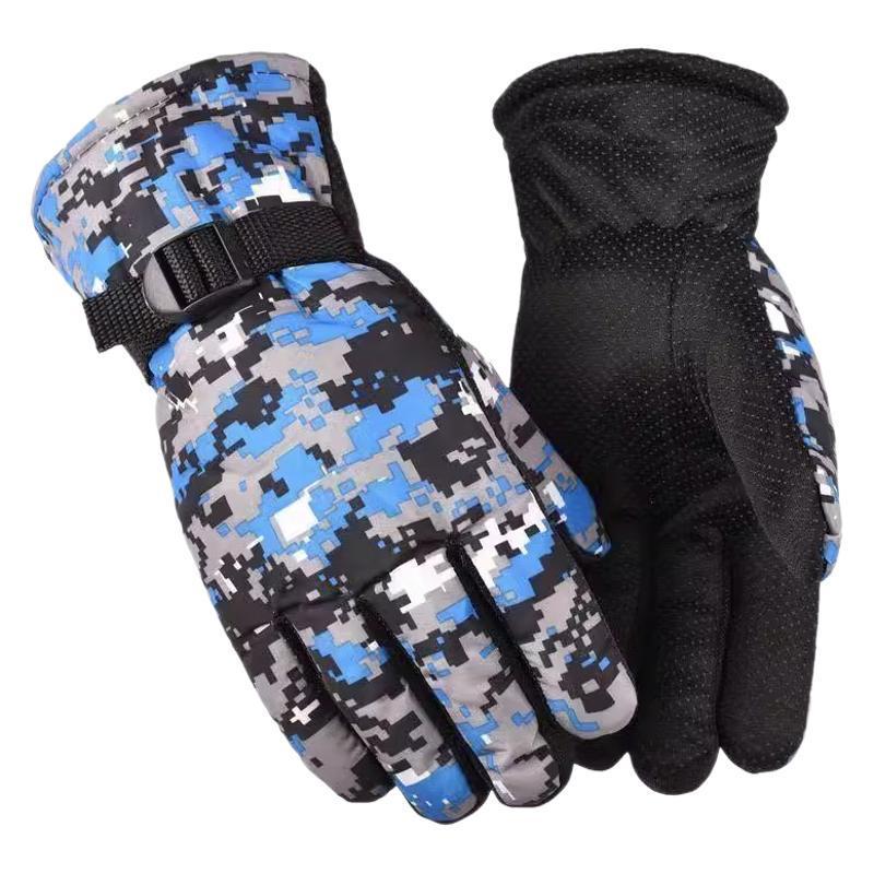 Gants d'hiver en cuir à écran tactile pour homme - Coupe-vent, imperméables et doublés de velours pour la chaleur.