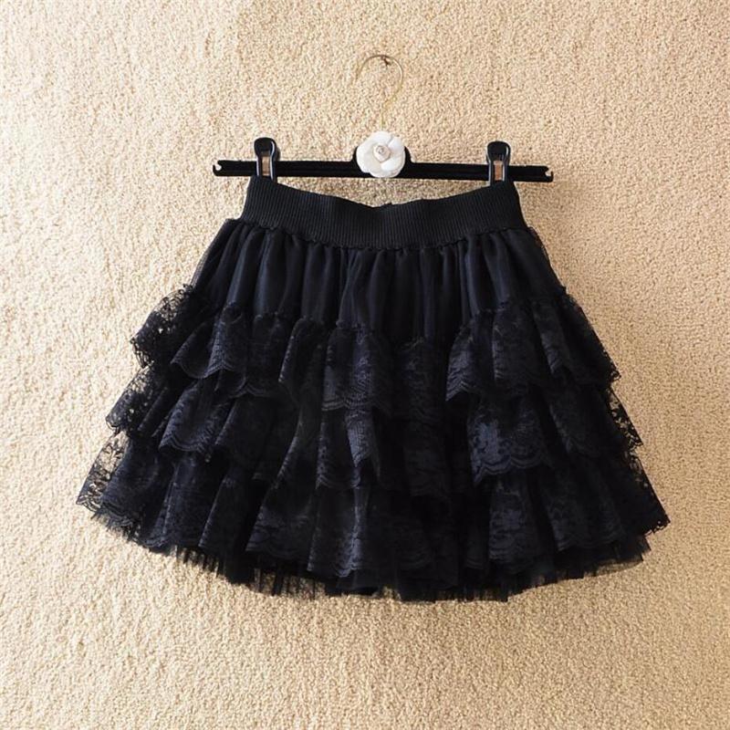 Womens Sexy Lace Gauze Mini Skirt For Women High Waist Pleated Skirt