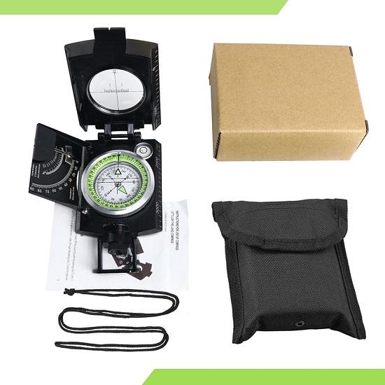 Brújula de alta precisión para senderismo y acampada, brújula militar resistente al agua con esfera que brilla en la oscuridad y regla de medición.