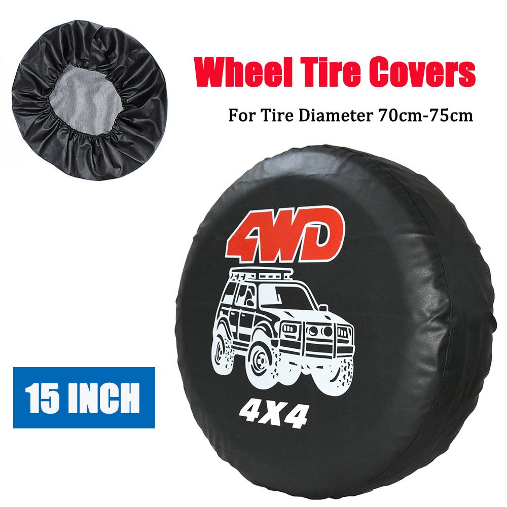 Waterproof 4x4 Spare Wheel Covers PVC Leather Car Spare Tire Storage Bag Case Dust-Proof Tire Cover for Jeep SUV Wheel Protector