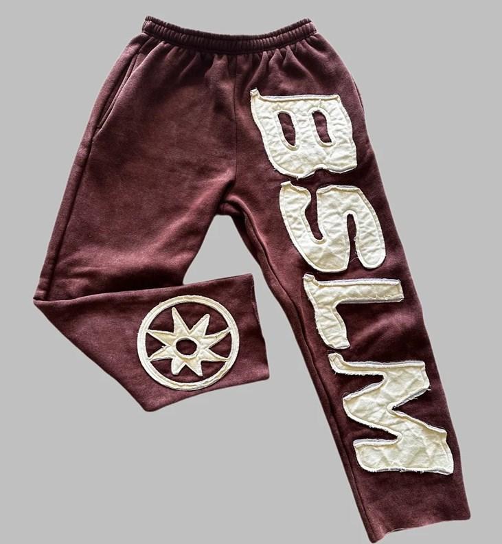Felpa con Stampa di Lettere Unisex e Pantaloni Larghi Tuta Hip Hop Set da 2 Pezzi