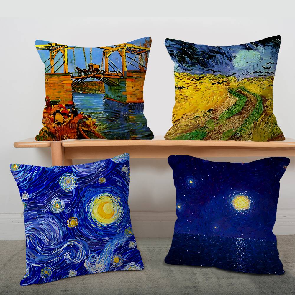 V-Van Gogh Pillowcase toon Gift Cushion Cover Bedroom Home Sofa Chair Seat Decor pillow case