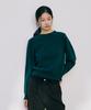 SHINE ON YOU Premium 100% Cashmere Frey Edge Round Neck Knit_Forest Teal