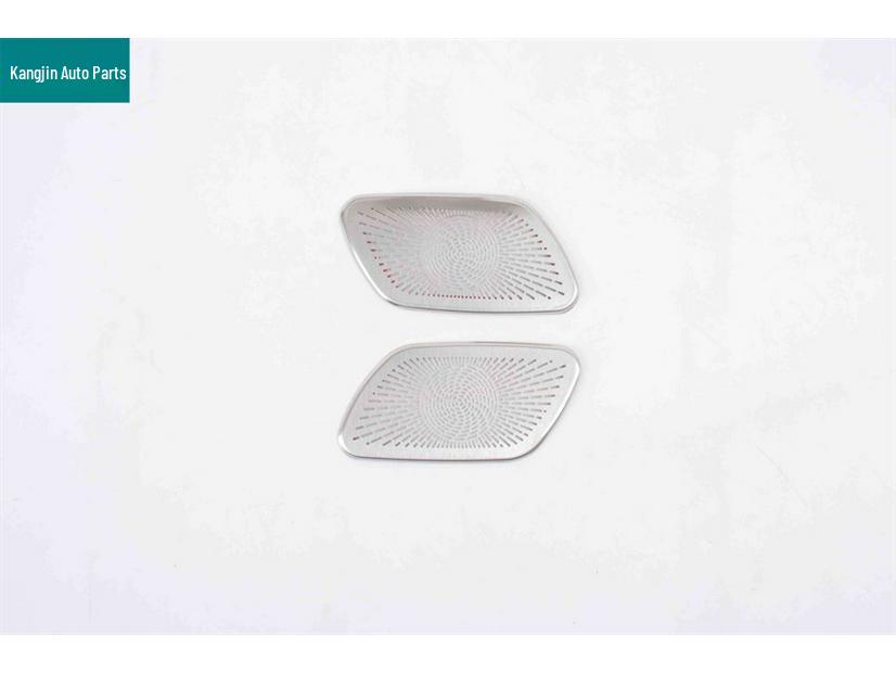 Compatible with BYD Seal 05 DMI: Silver Stainless Steel Front Triangle and Four-Door Speaker Covers.