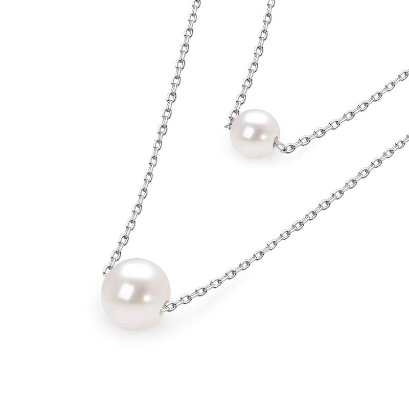Double Layer Freshwater Pearl Choker Necklace, s925 Sterling Silver, 18k Gold Plated, Gift for Christmas and Qixi