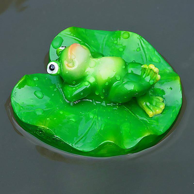 Resin Floating Frog Turtle Fish Pond Flowing Water Fountain Water Surface Lotus Flower Decoration Resin Crafts Floating Crafts