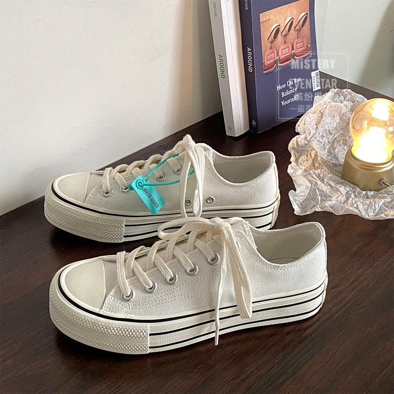 Platform Canvas Shoes Women's Heightening Shoes Student Board Shoes 805