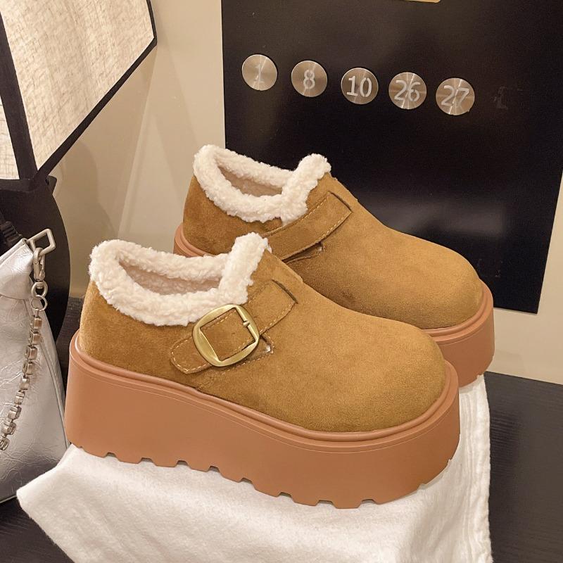 

Fashion velvet women s new platform snow boots winter retro Boken cotton shoes 40 верблюд