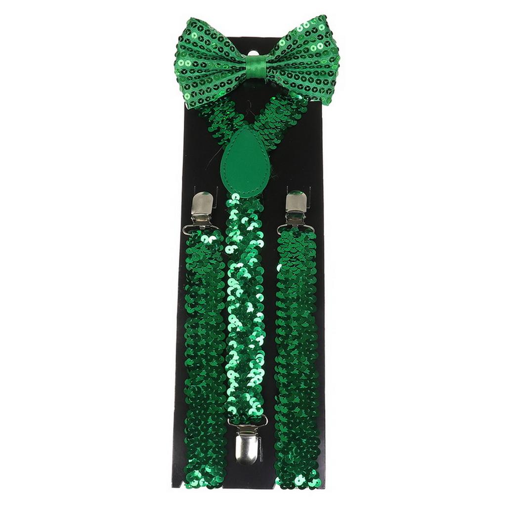 Ensemble classique de bretelles et nœud papillon, bretelles élastiques réglables en Y de 2,5 cm de large avec 3 clips, nœud papillon tissé pré-noué de 12 cm, taille unique pour hommes et femmes